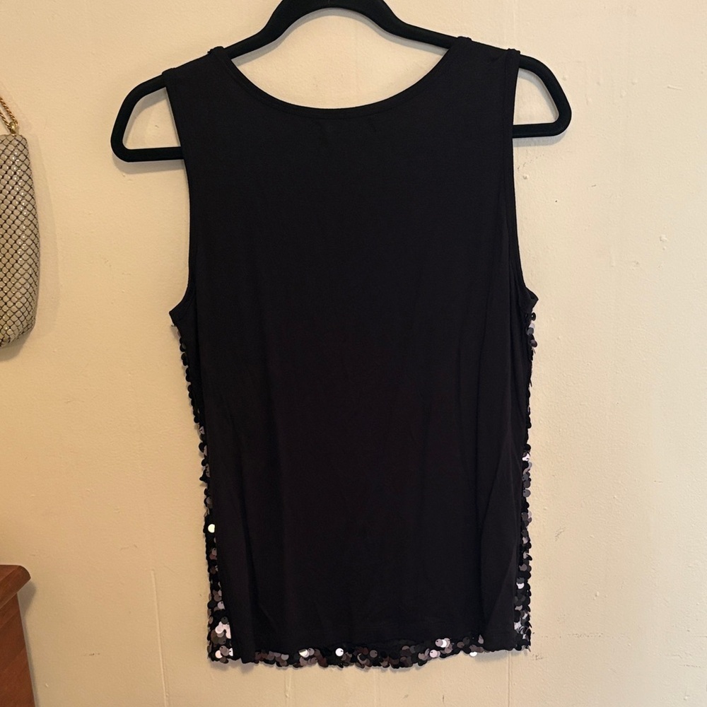 Calvin Klein Black Sequin Scoop Tank - Picture 3 of 5